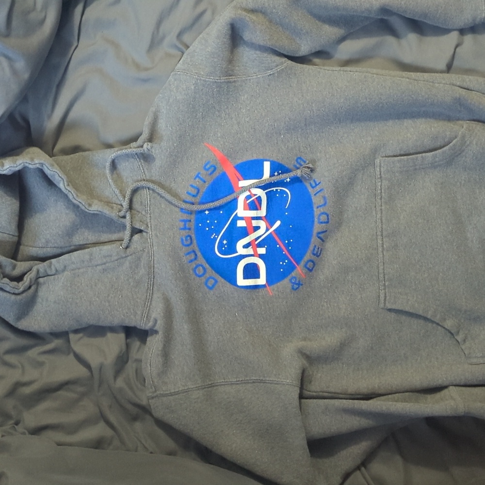 Doughnuts and deadlifts NASA hoodie